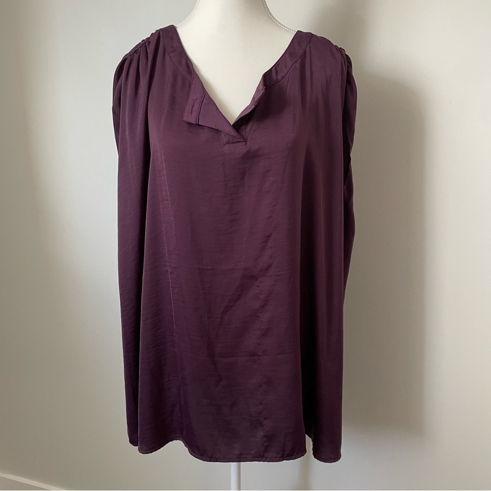 ModCloth Purple Satin Popover Sleeveless Blouse Size 3X